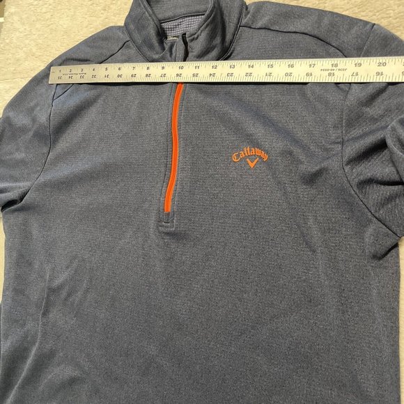 Callaway Golf Shirt Men's LNavy Blue 1/4 Zip Waffle Knit Lined Pullover Casual - Picture 5 of 7